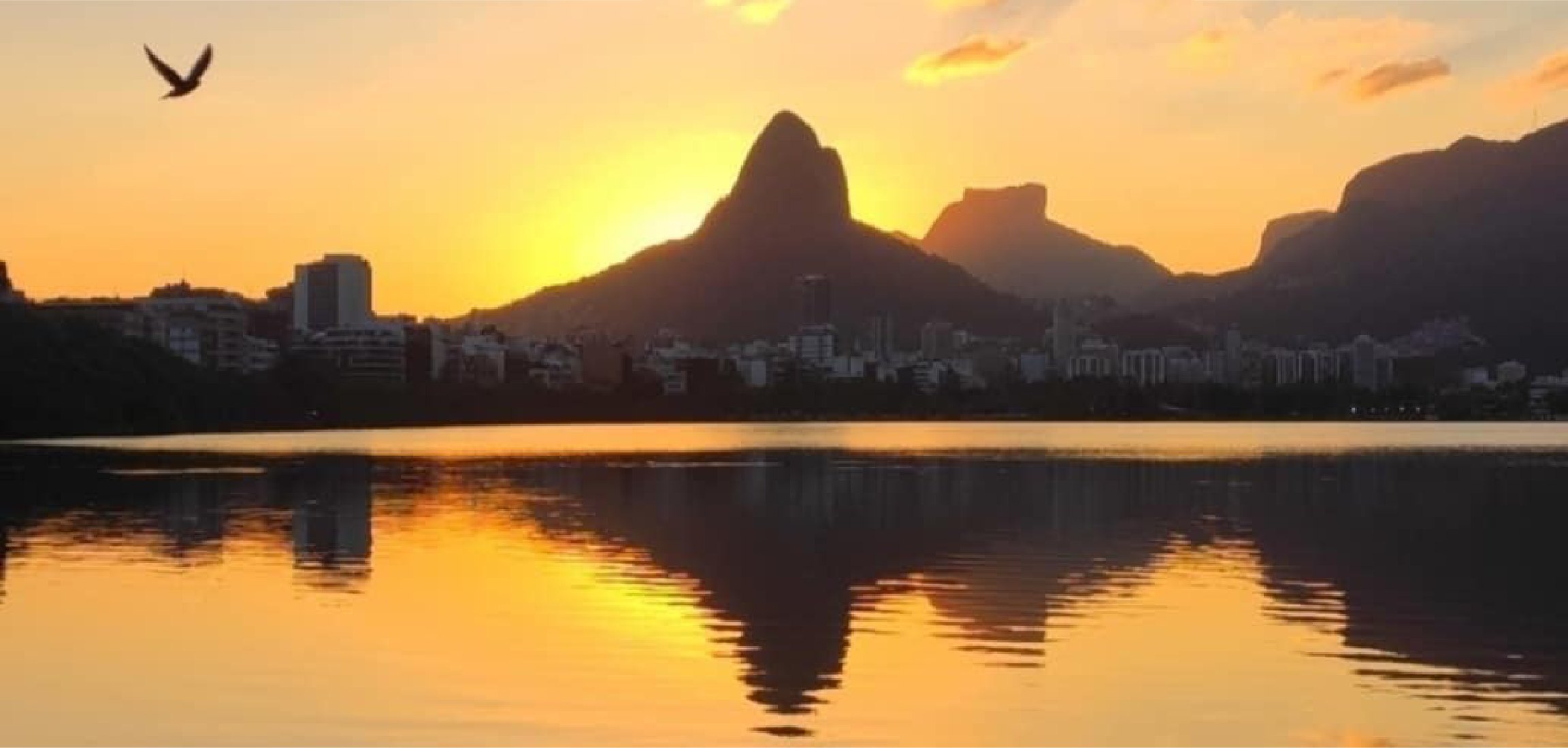 Pôr do sol na Lagoa Rodrigo de Freitas, Rio de Janeiro